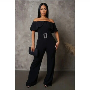 Valentina Jumpsuit - Black Comfort Fit Garment Spandex